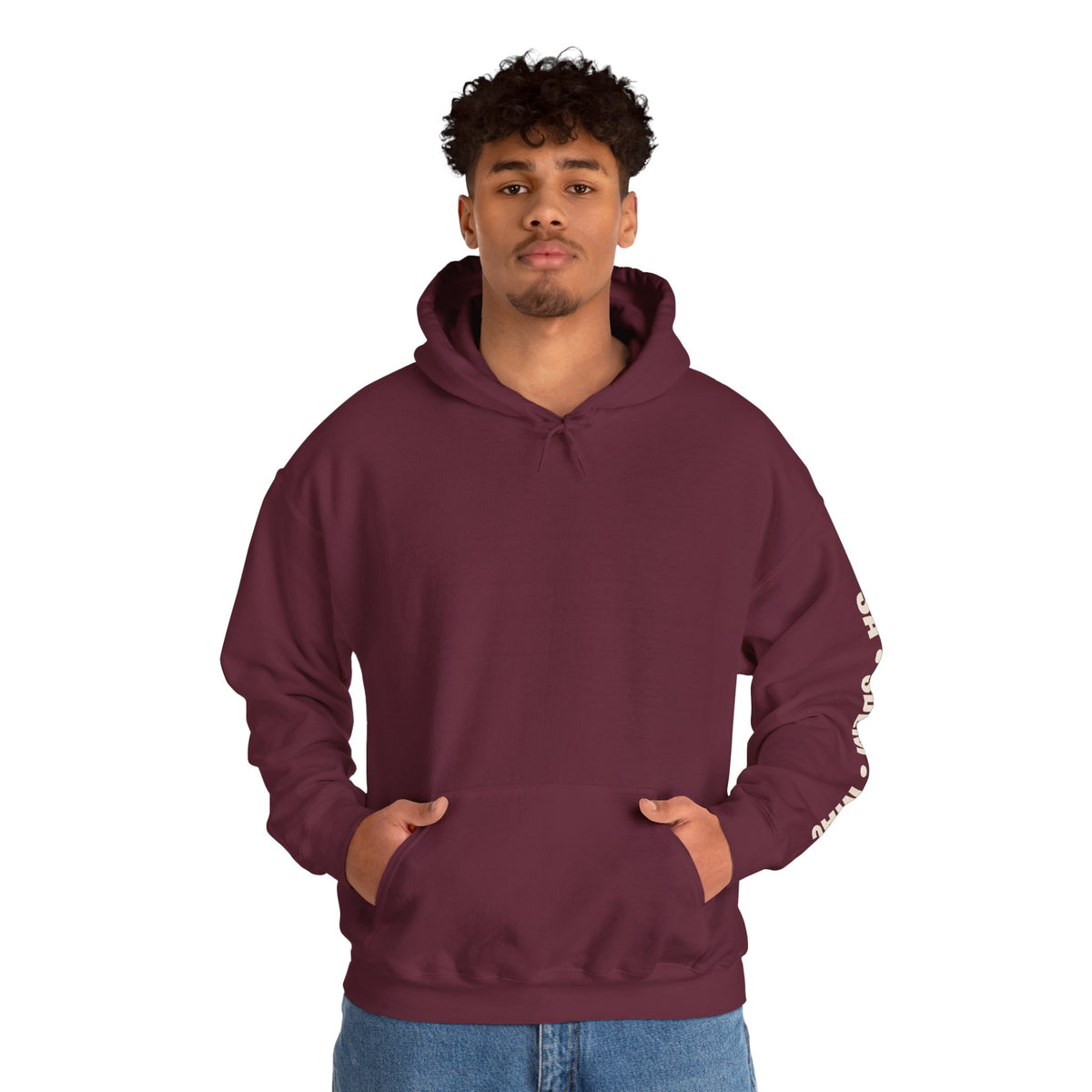 SA · SDLM · MAC Sleeve Signature Hoodie worn by a model.