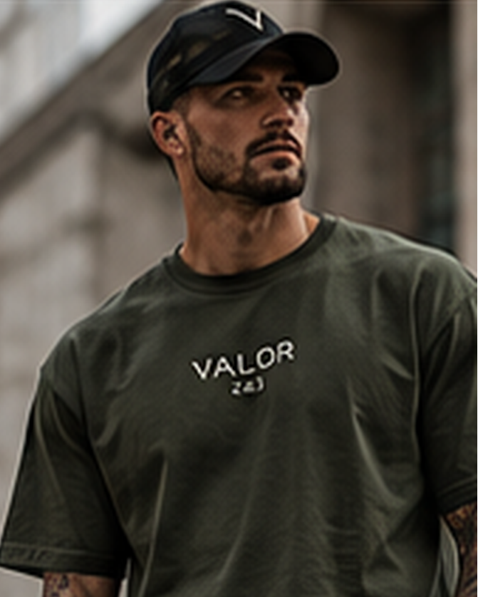 VALOR Embroidered Heavyweight Tee premium campaign image